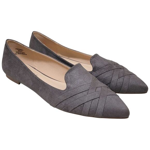 Journee Collection Women Mindee Slip On Pointed Toe Ballet Flats Size US 8 Grey - Picture 2 of 4